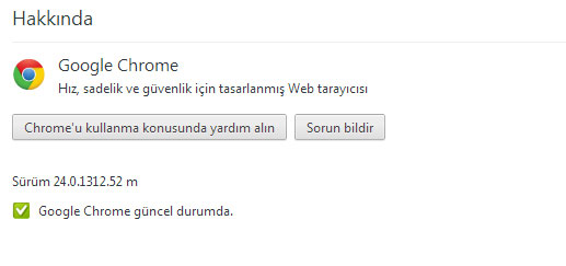 Google Chrome 24 Gأ¼ncelleme 1