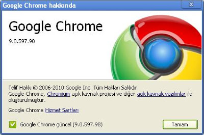 Google Chrome 9 Gأ¼ncelleme