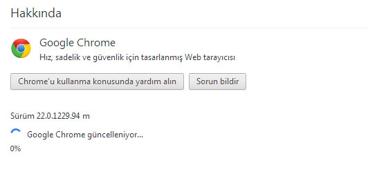 Google Chrome 23 Yأ¼kseltme