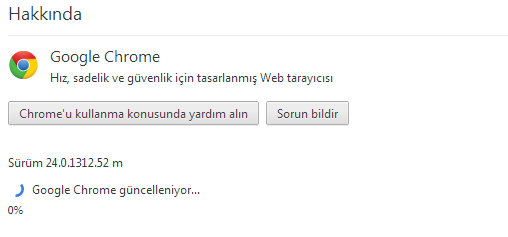 Google Chrome 24 Gأ¼ncelleme