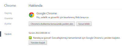 Google Chrome 27 Gأ¼ncelleme