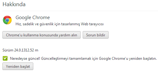 Google Chrome 24 Gأ¼ncelleme