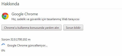 Google Chrome 32 Gأ¼ncelleme