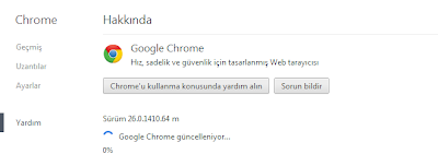 Google Chrome 27 Gأ¼ncelleme