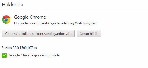 Google Chrome 32 Gأ¼ncelleme