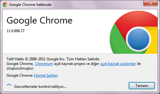 Google Chrome 12 Gأ¼ncelleme