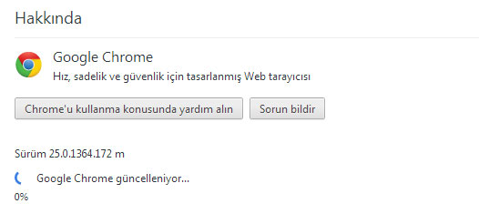 Google chrome gأ¼ncelleme dosyalarؤ± kontrol ediliyor