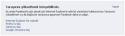 Facebook Eski Tarayؤ±cؤ± Uyarؤ±sؤ±