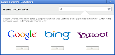 Google Chrome Arama Motoru Seأ§in